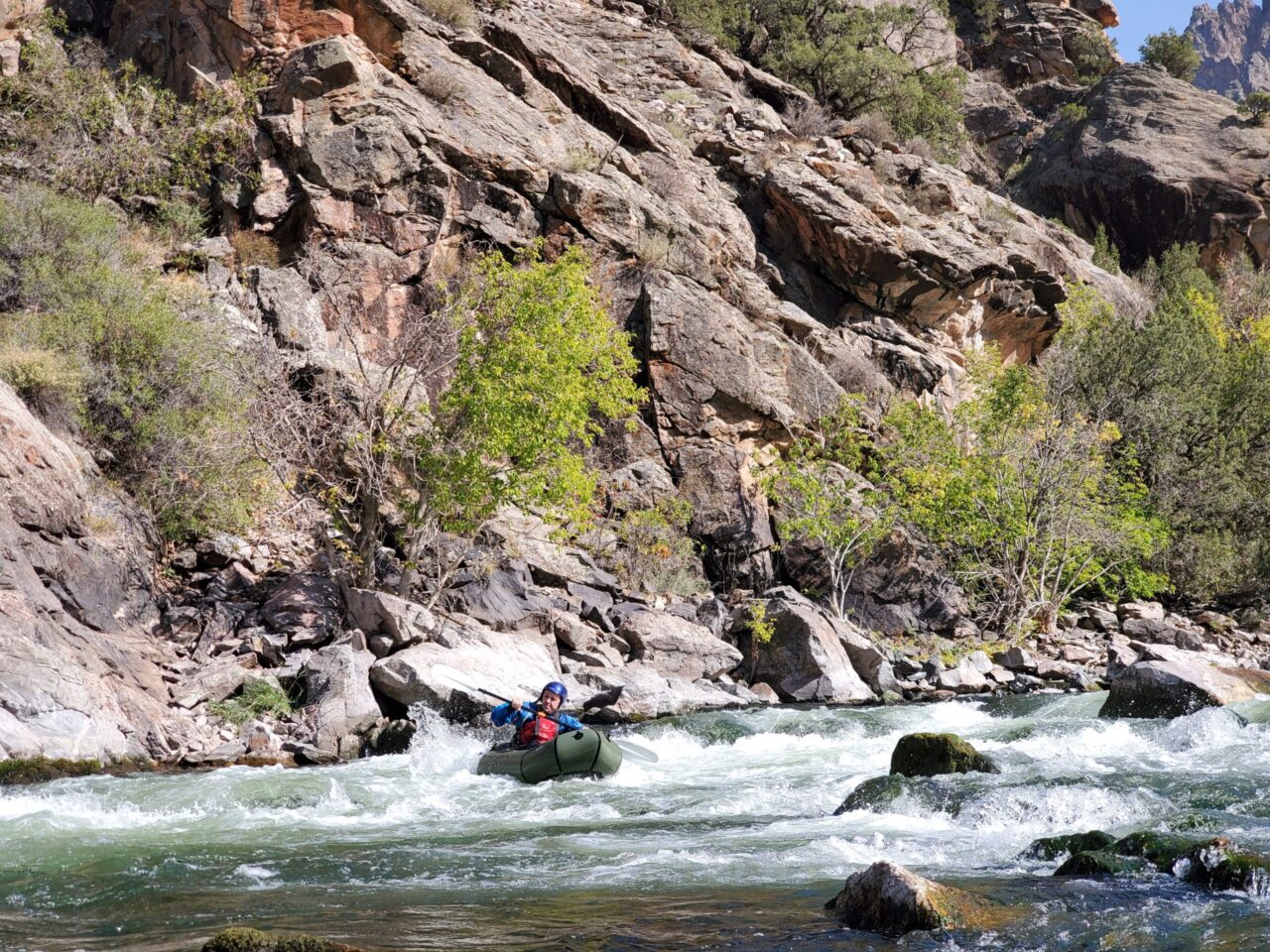 packrafting in colorado white water